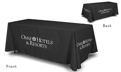 6' logoed table cover. Omni Hotel & Resorts - full color logo